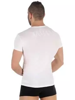 Однотонная футболка с v-вырезом белого цвета Emporio Armani RT110810_CC716 00010